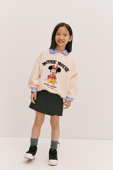 MINNIE MOUSE © DISNEY FLOCK PRINT SWEATSHIRT - Ecru by Zara