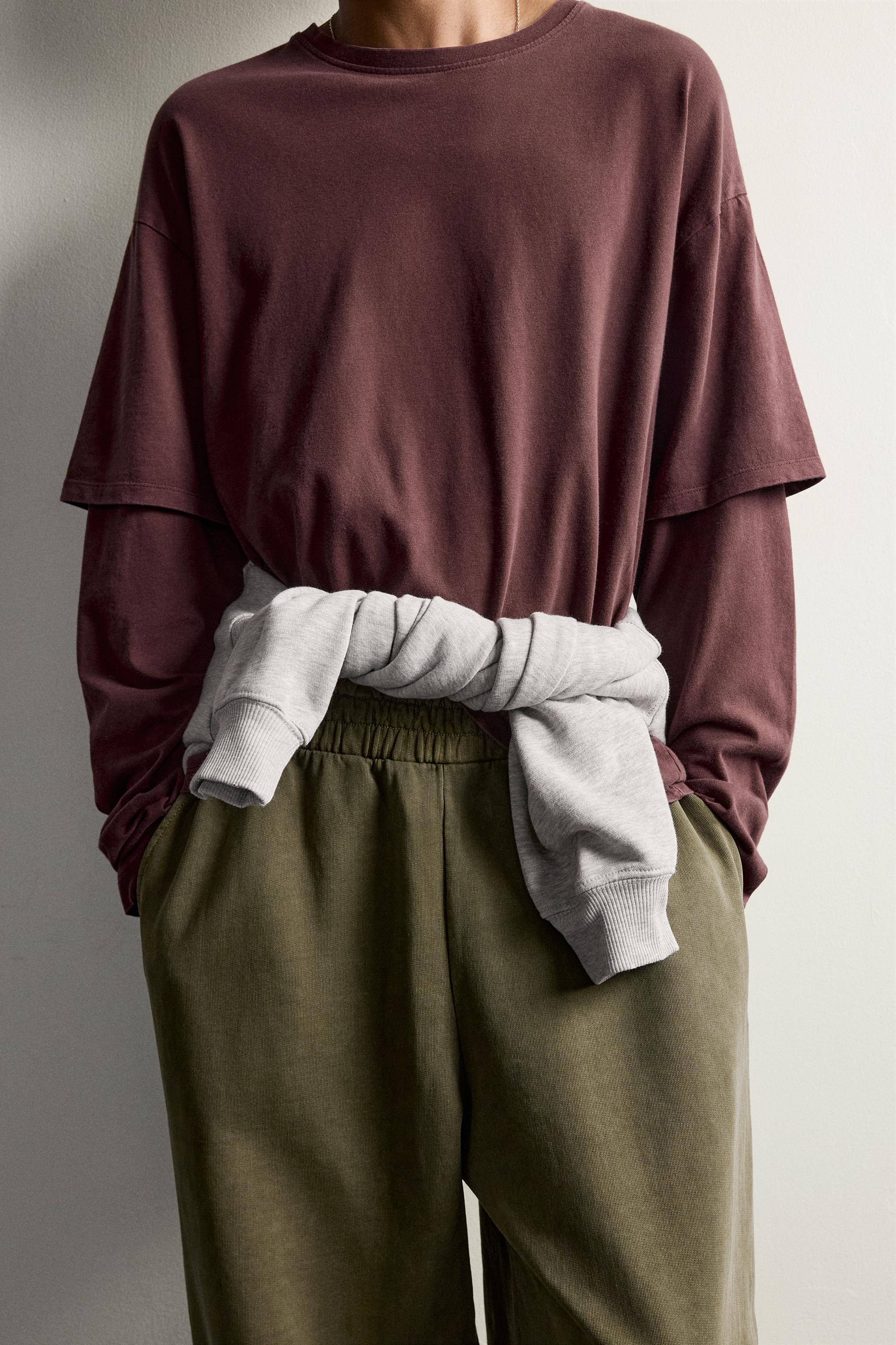 T-SHIRT À MANCHES EFFET SUPERPOSITION