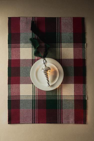 CHRISTMAS CHECK COTTON PLACEMAT (PACK OF 2) - Red by Zara