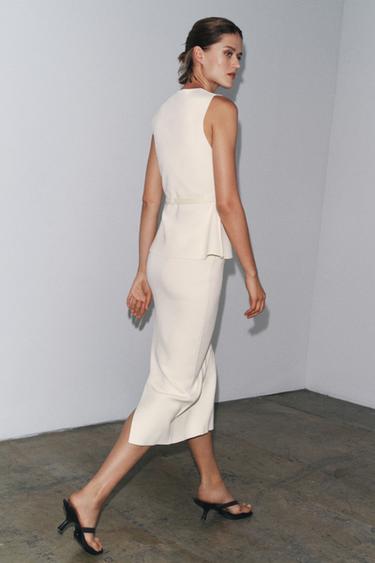 TOP EN MAILLE CEINTURE - Écru de Zara - Image 4