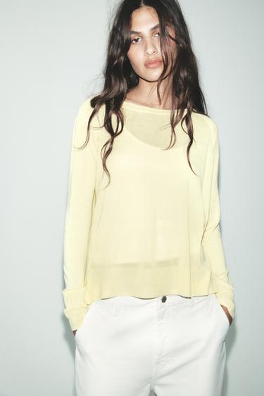 JERSEY BÁSICO PUNTO - Amarillo claro de Zara