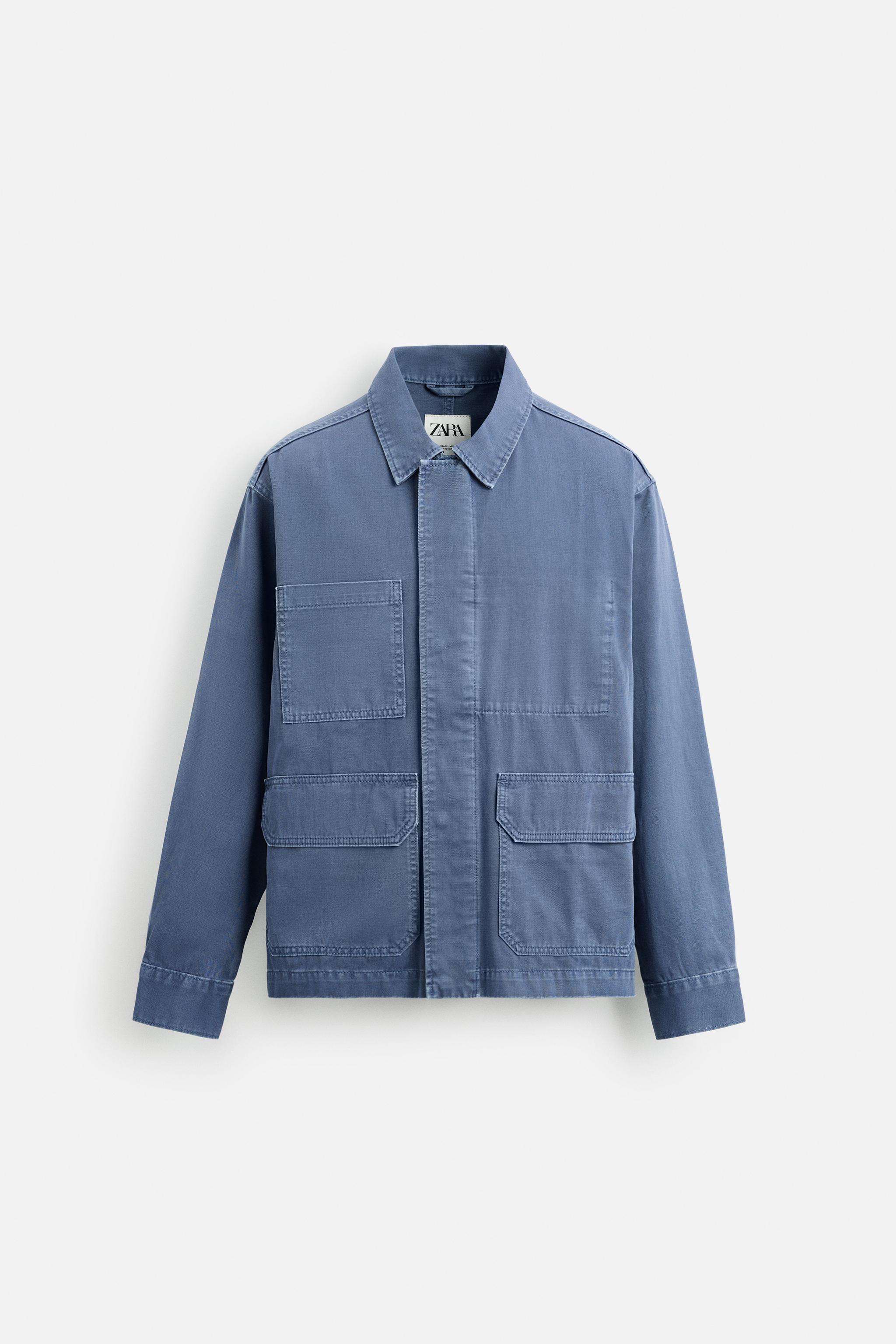 WASHED POCKET OVERSHIRT - Blue | ZARA United States
