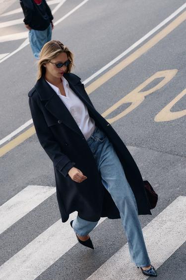 ÁO SƠ MI VẢI POPLIN CÀI KHUY - Màu trắng từ Zara