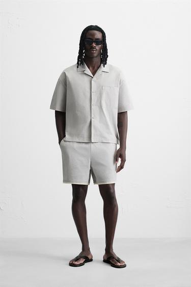 CAMISA TÉCNICA RELAX FIT - Cinzento-pérola da Zara
