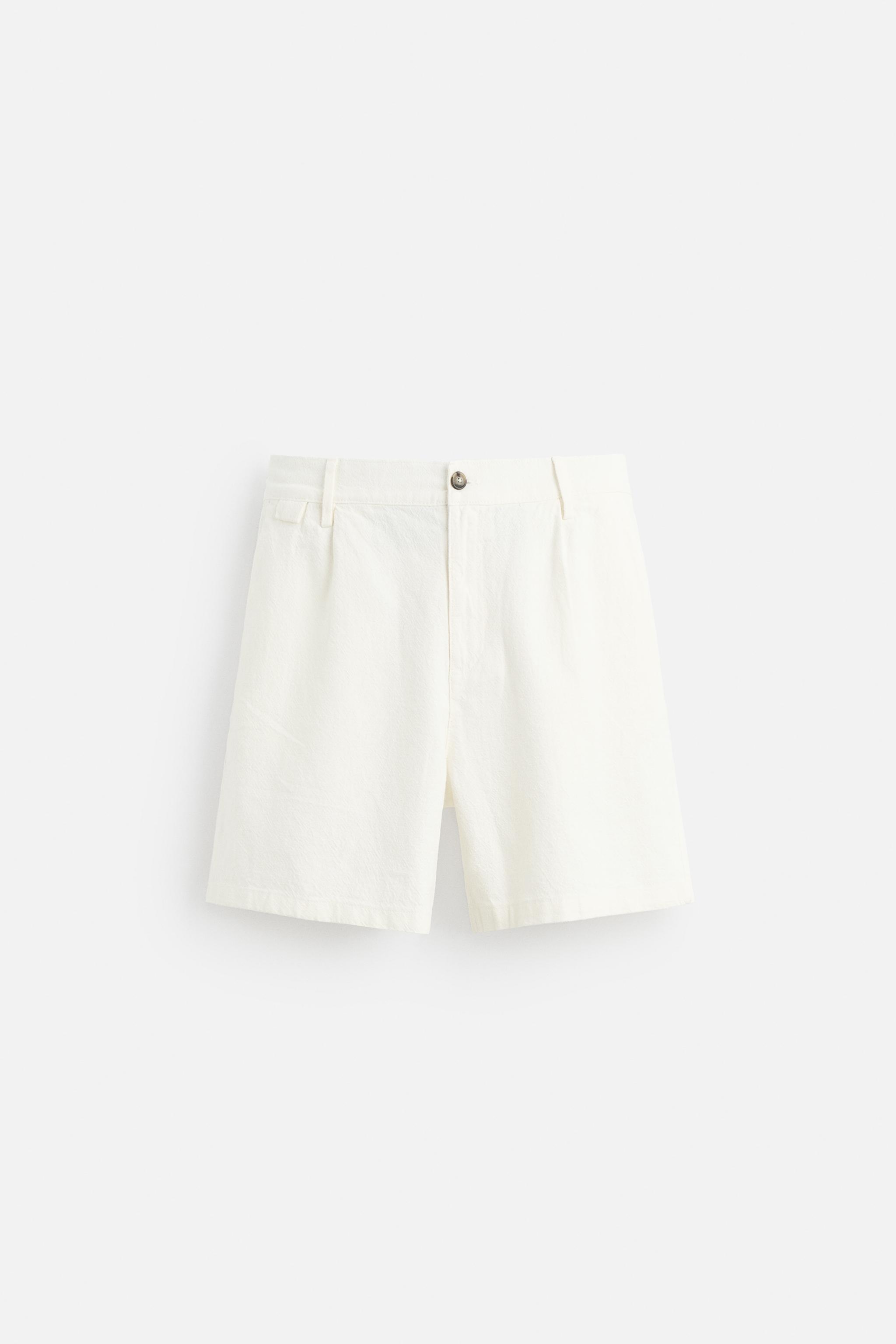 【美品】POSTELEGANT FINE COTTON TWILL SHORTS The Linen Twill Bermuda Shorts