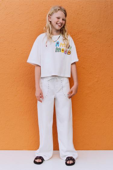 T-SHIRT MIT NEON-SCHRIFTZUG - Weiß von Zara
