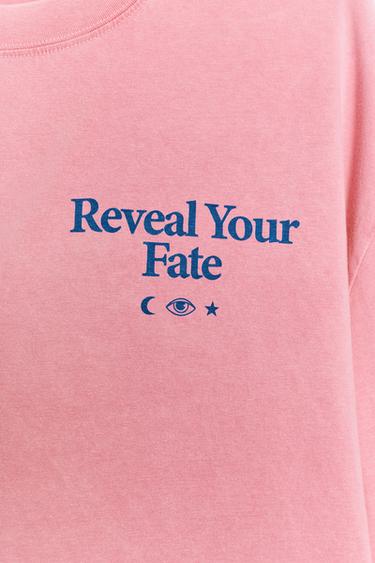 FADED-EFFECT TEXT T-SHIRT - Pink by Zara - Image 6