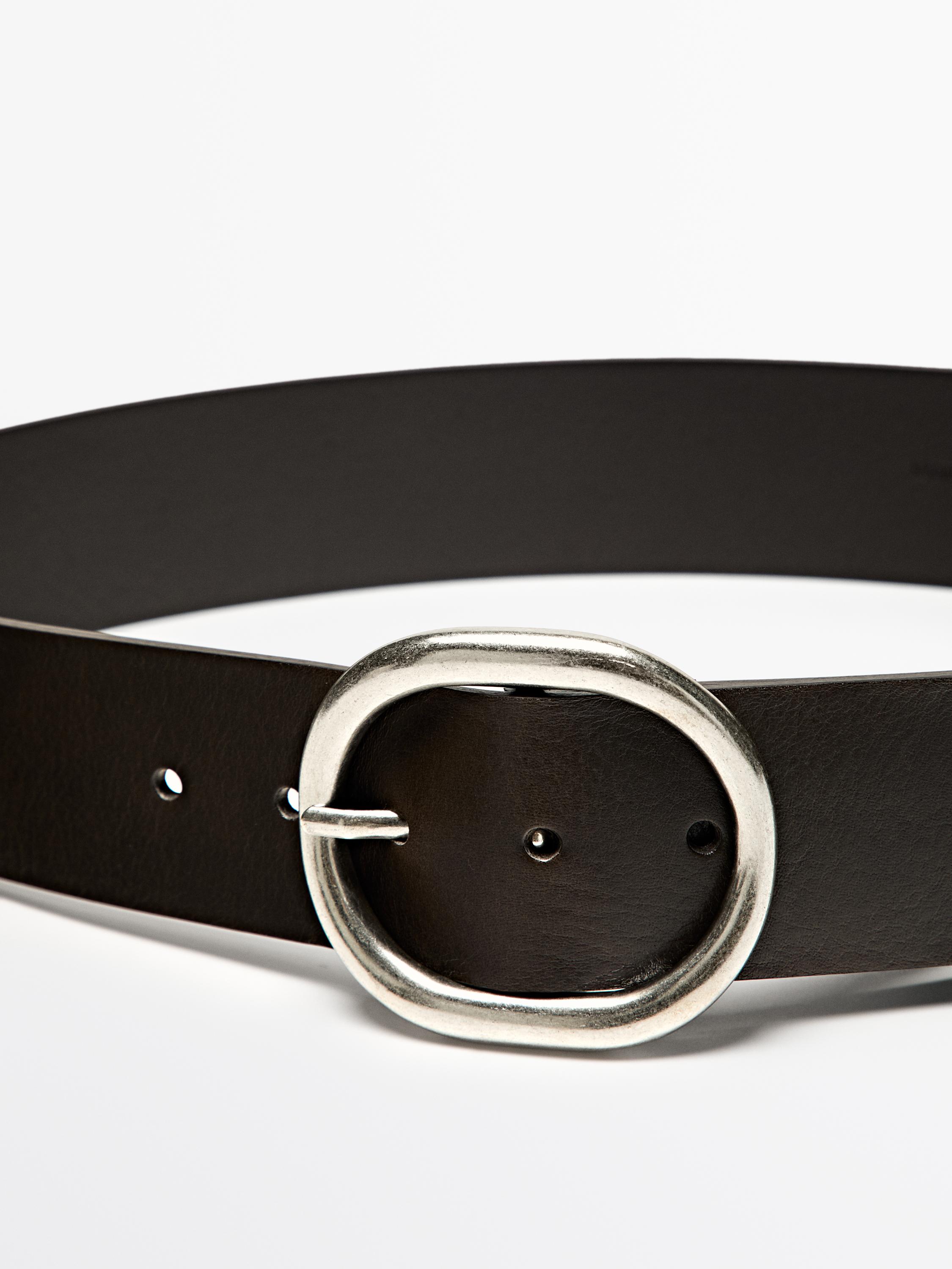 Ceinture large en cuir nappa