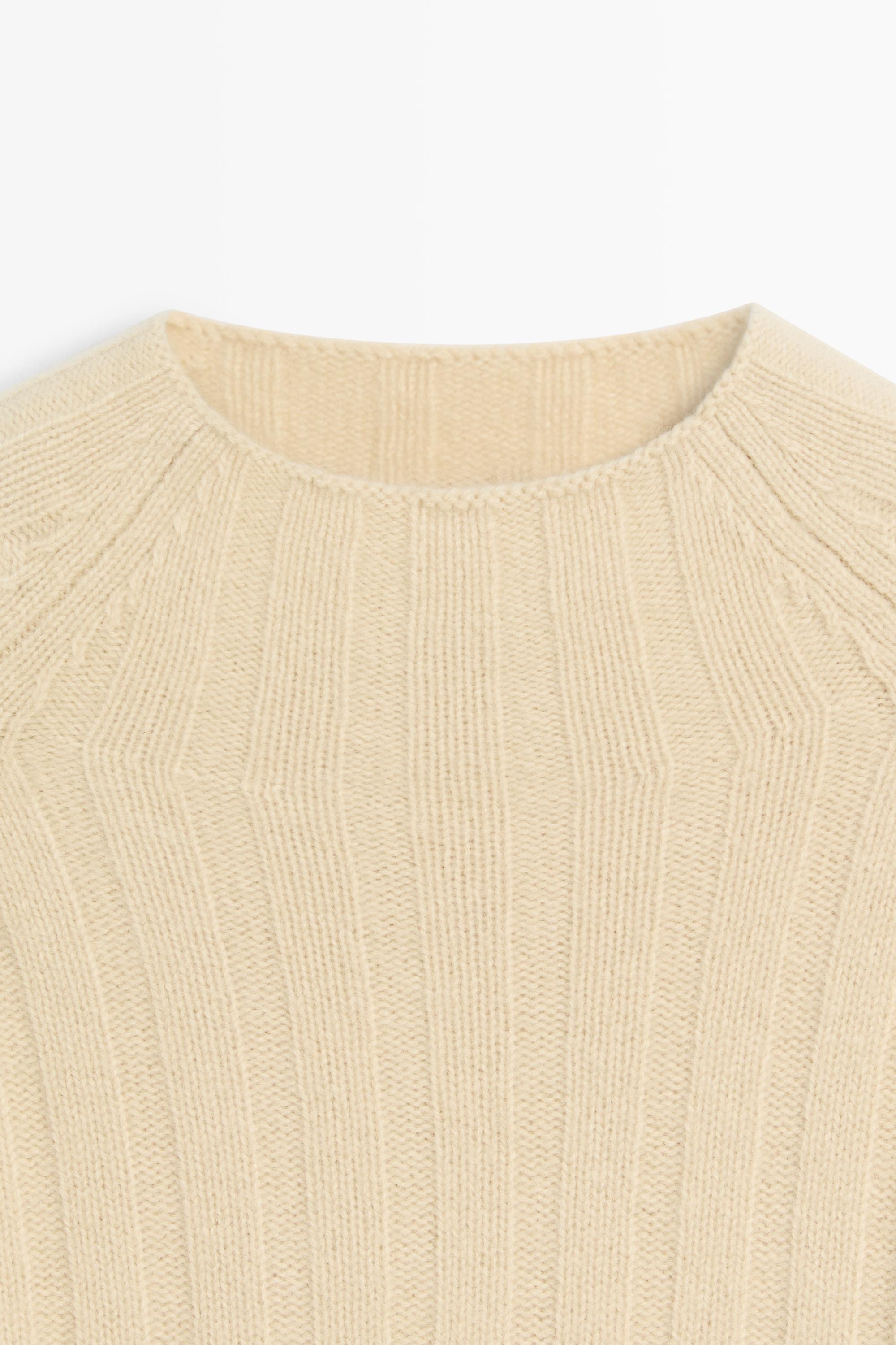 100% wool knit mock neck sweater