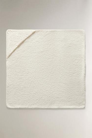 SERVIETTE DE BAIN À CAPUCHE BÉBÉ GAZE FLEUR - Écru de Zara - Image 2