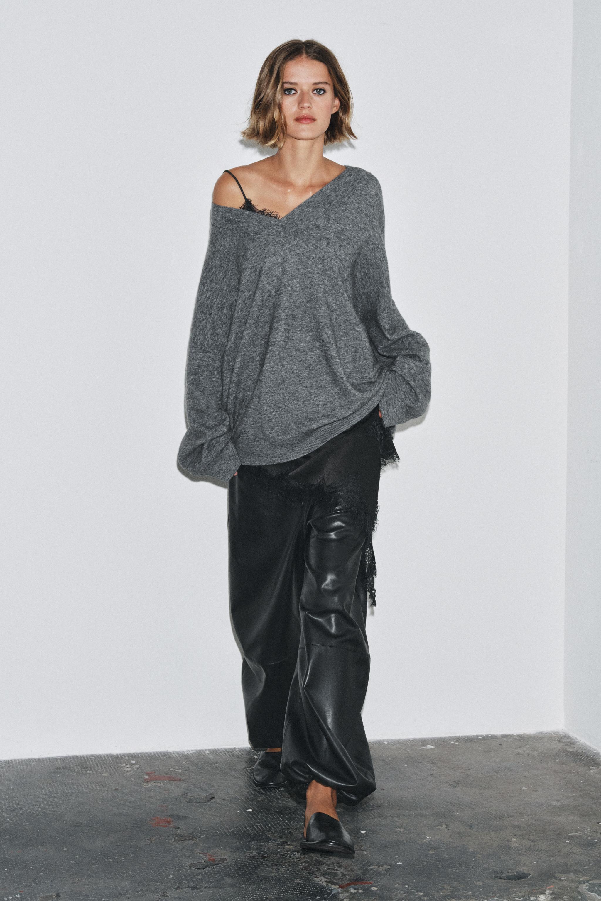 maren2様ご確認 ウール混オーバーサイズセーター - グレーマール | ZARA Japan