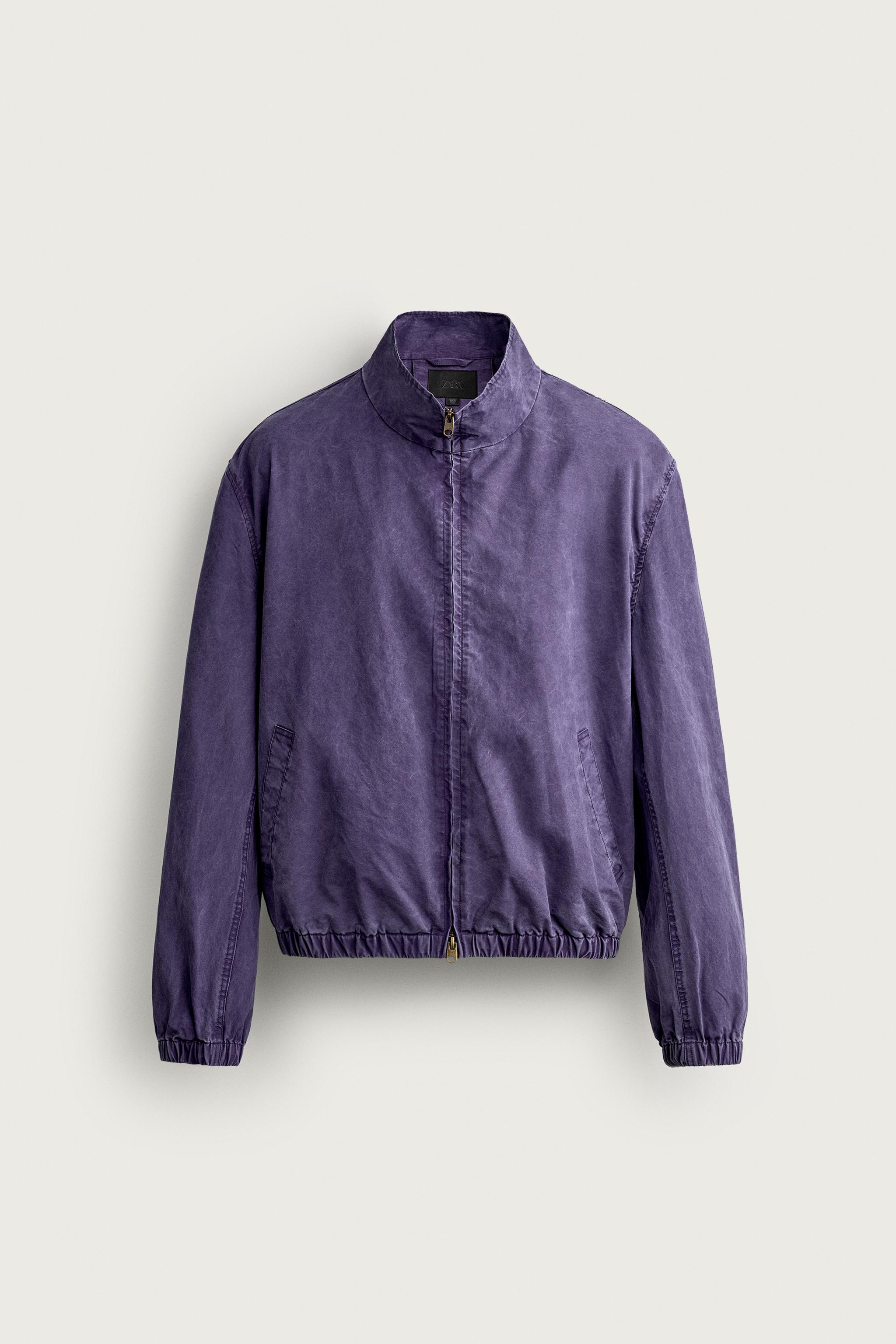 Мужские куртки Zara WASHED EFFECT CROPPED JACKET — фото 7