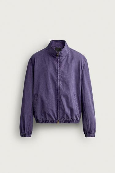 WASHED EFFECT CROPPED FIT JACKET - Dark purple by Zara