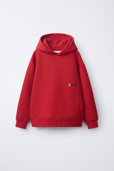 SUDADERA INTERLOCK SPORTY LOGO - Rojo de Zara - Imagen 0