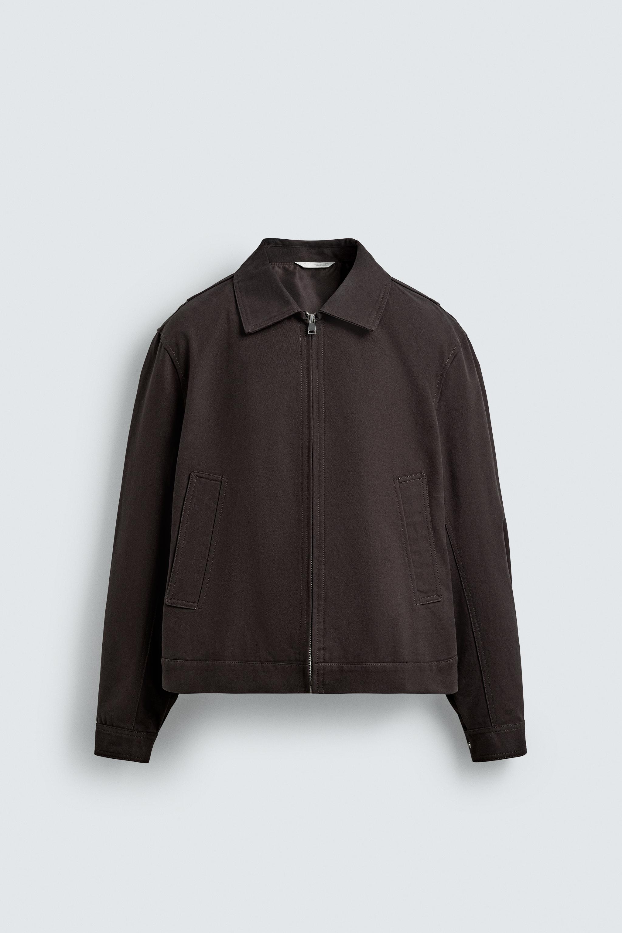 【えま】ZARA ダークブラウン ショートジャケット ザラ ライダースジャケット アウター ショート丈 レディース M