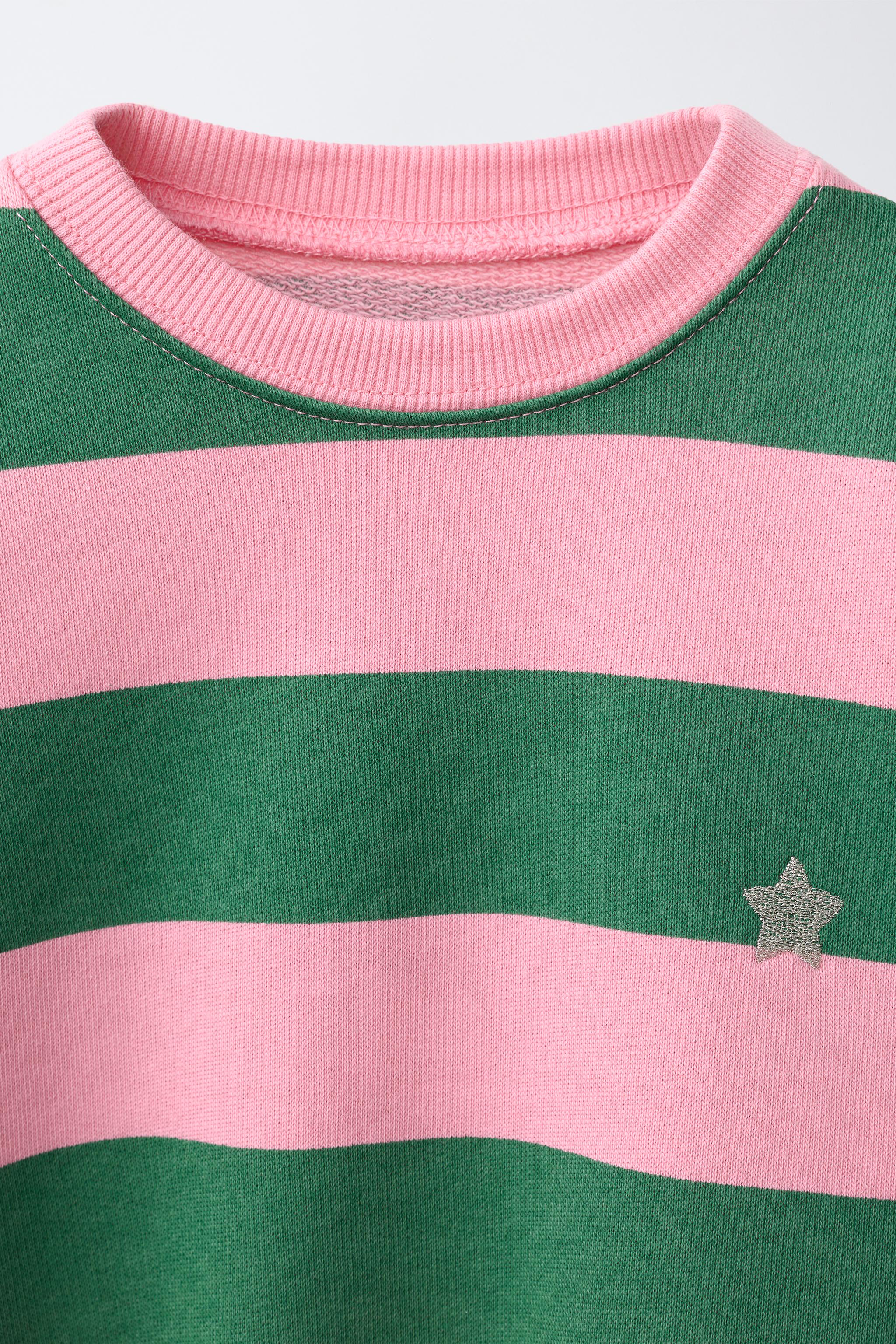 STRIPED EMBROIDERED STAR SWEATSHIRT