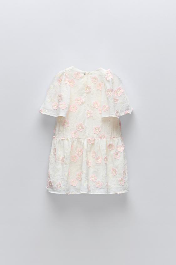 ROCHIE APLICAŢII FLORI - Ecru | ZARA România