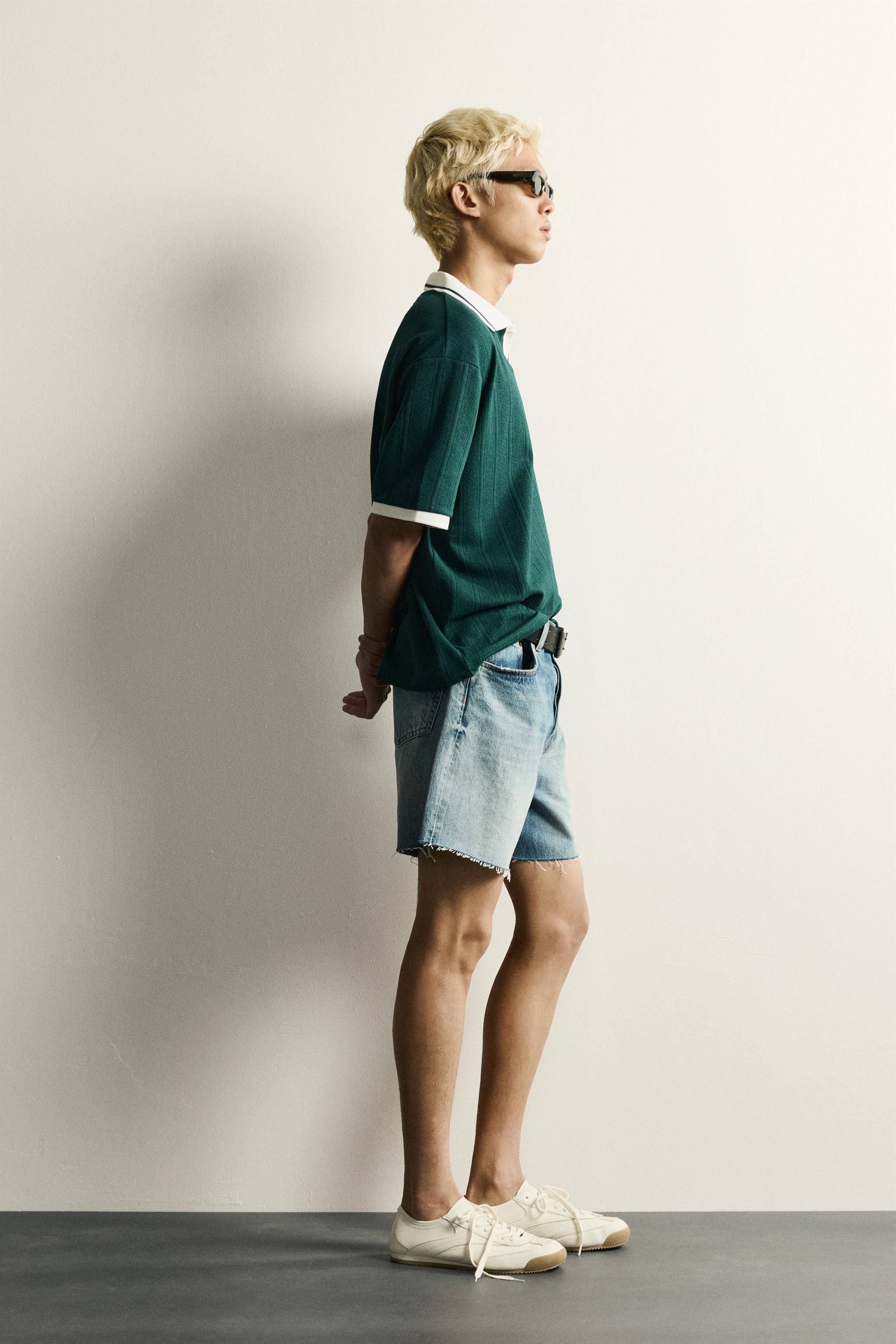 RELAXED FIT TEXTURED EMBROIDERED POLO