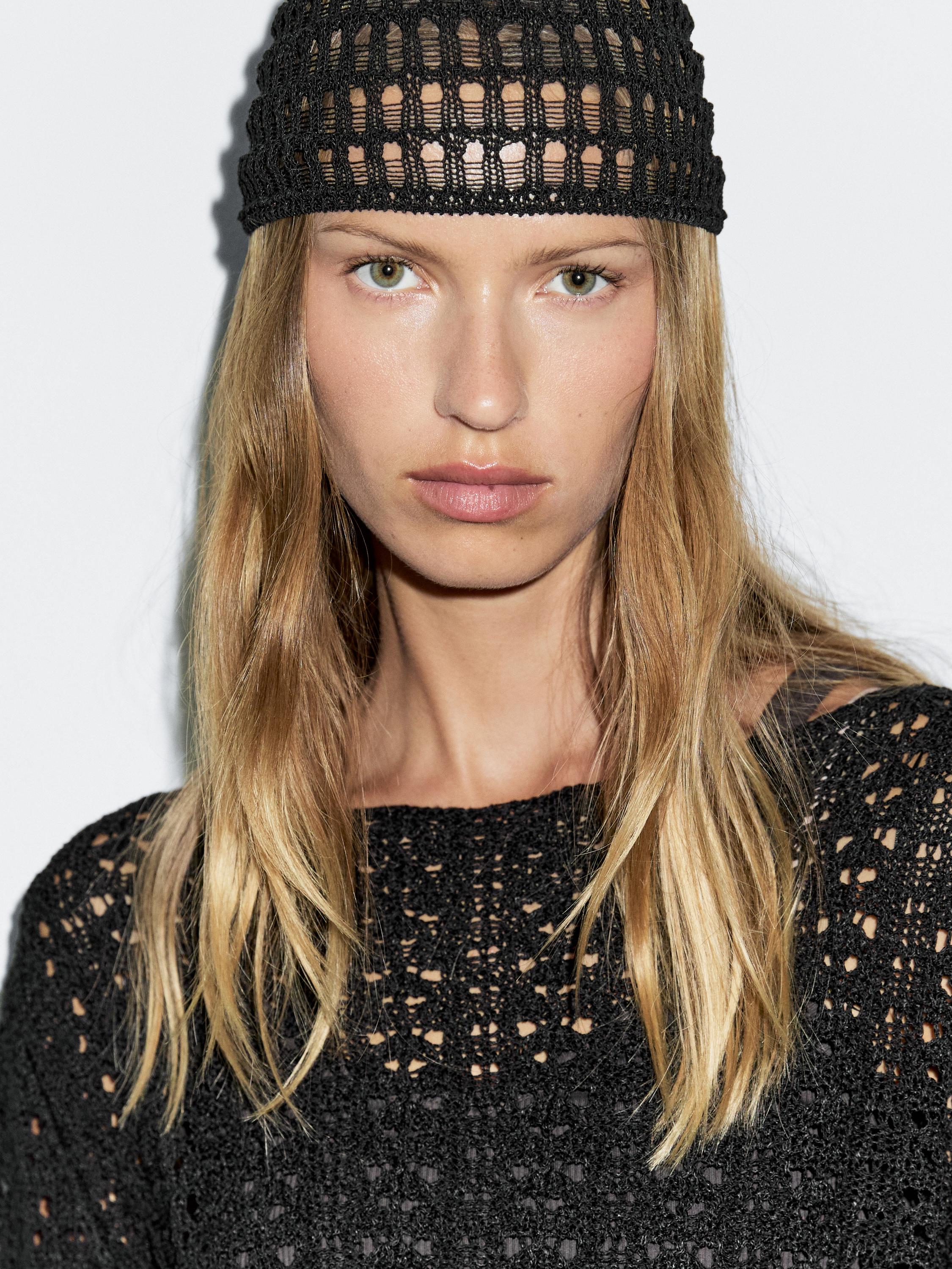 Openwork crochet hat