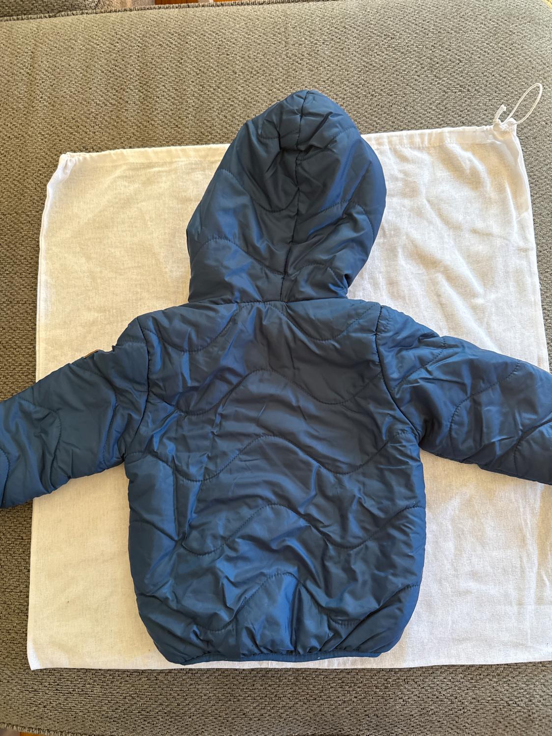 BABY COAT BLUE WITH FUR INSIDE - Image 2
