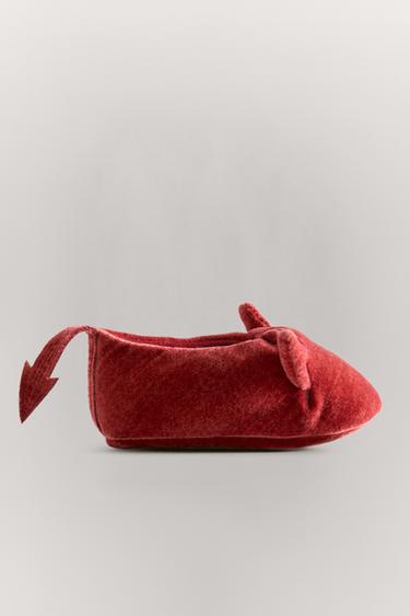 Zara VELVET DEVIL BOOTIES - Red