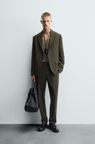 КОСТЮМНЫЙ БЛЕЙЗЕР SLIM FIT — ХАКИ от Zara