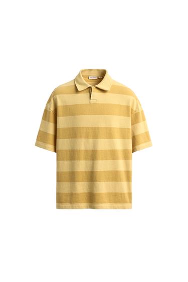 RELAXED FIT STRIPED POLO SHIRT - Yellow by Zara