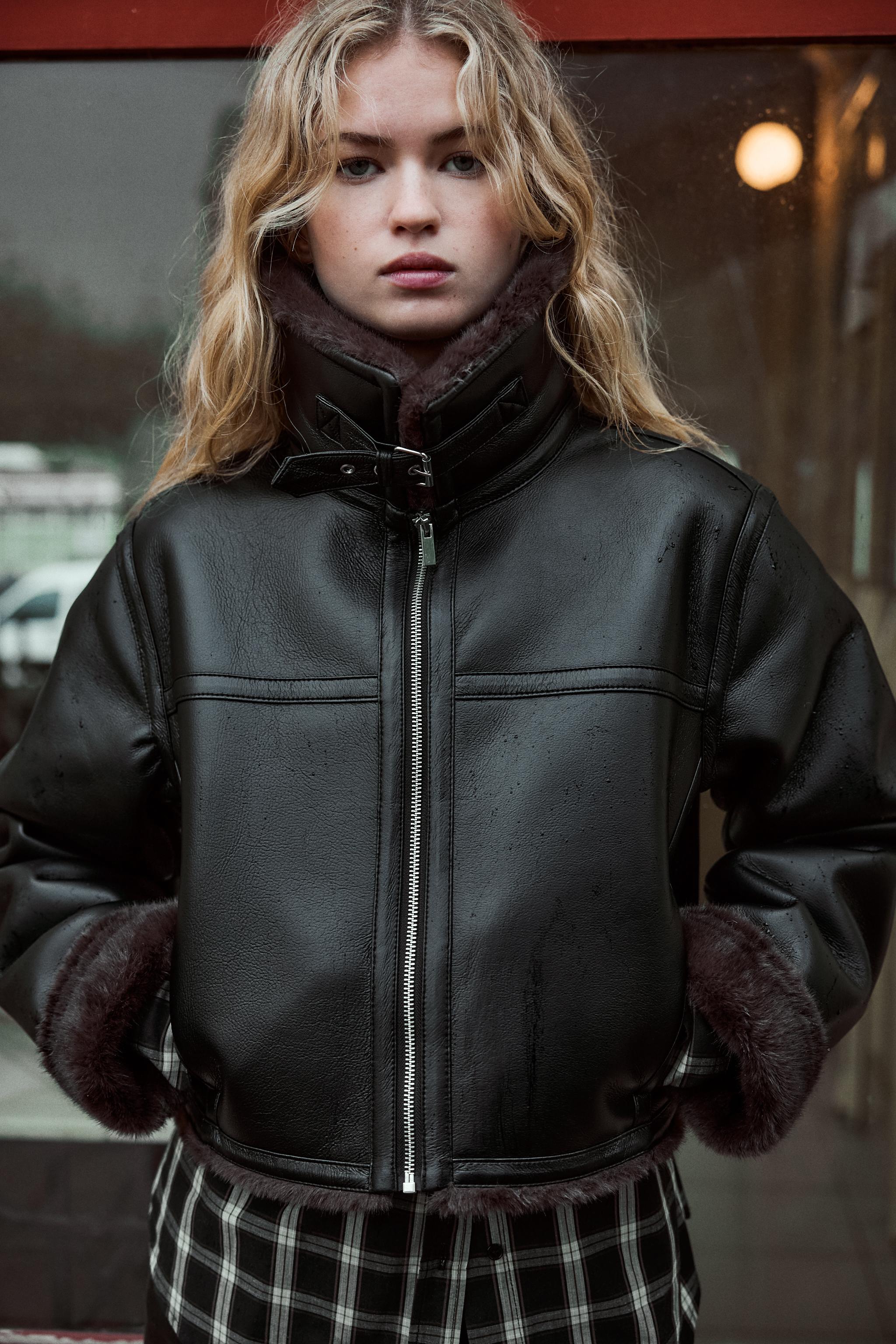 Faced Jacket Veste Double Face Faux Fur Zara Veste Double Face