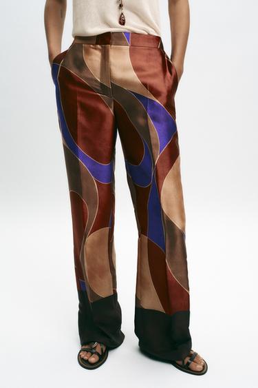 PRINTED SATIN TROUSERS - Multicoloured by Zara - Image 1