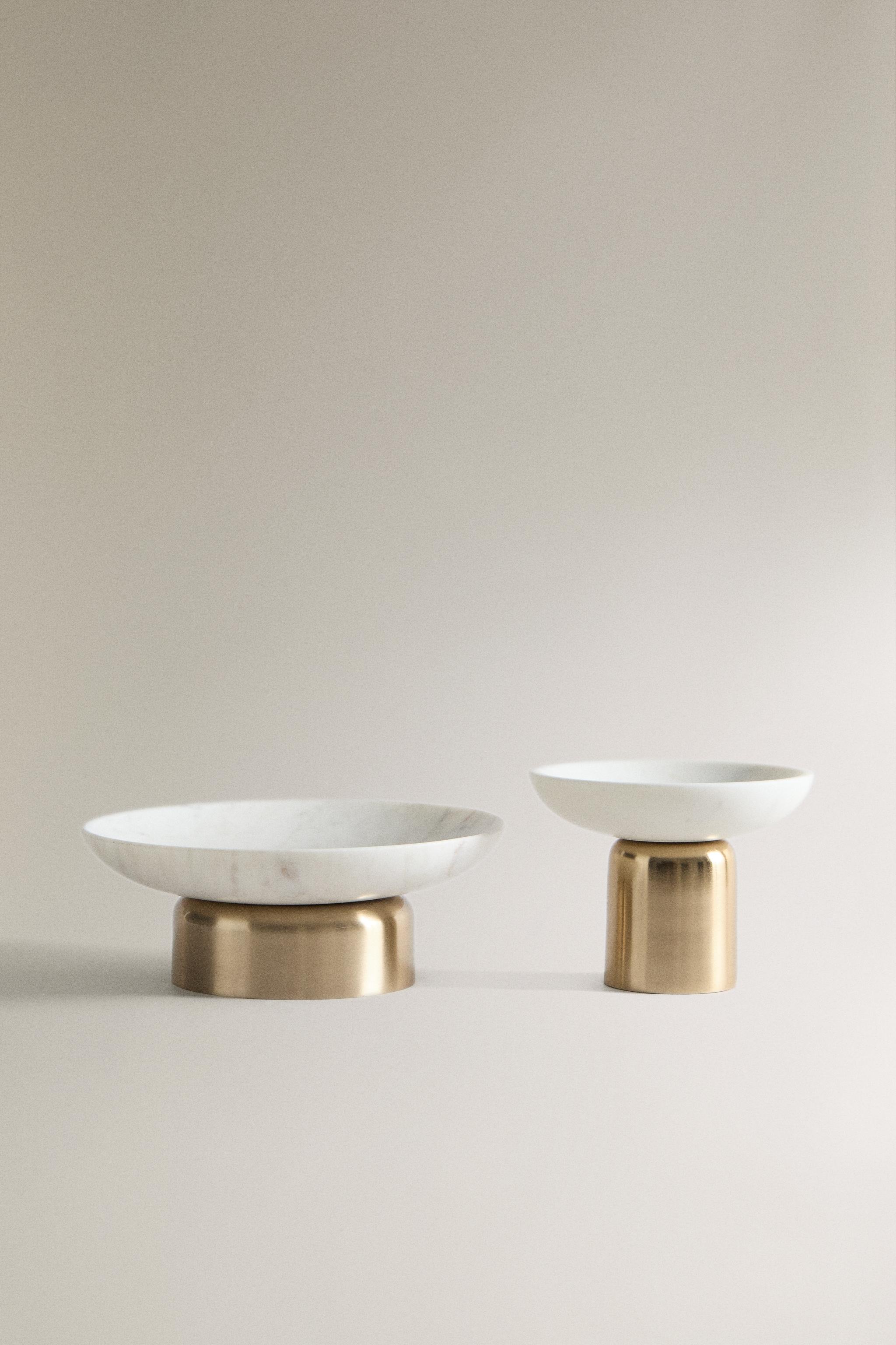 DECORATIVE MARBLE BOWL — Golden