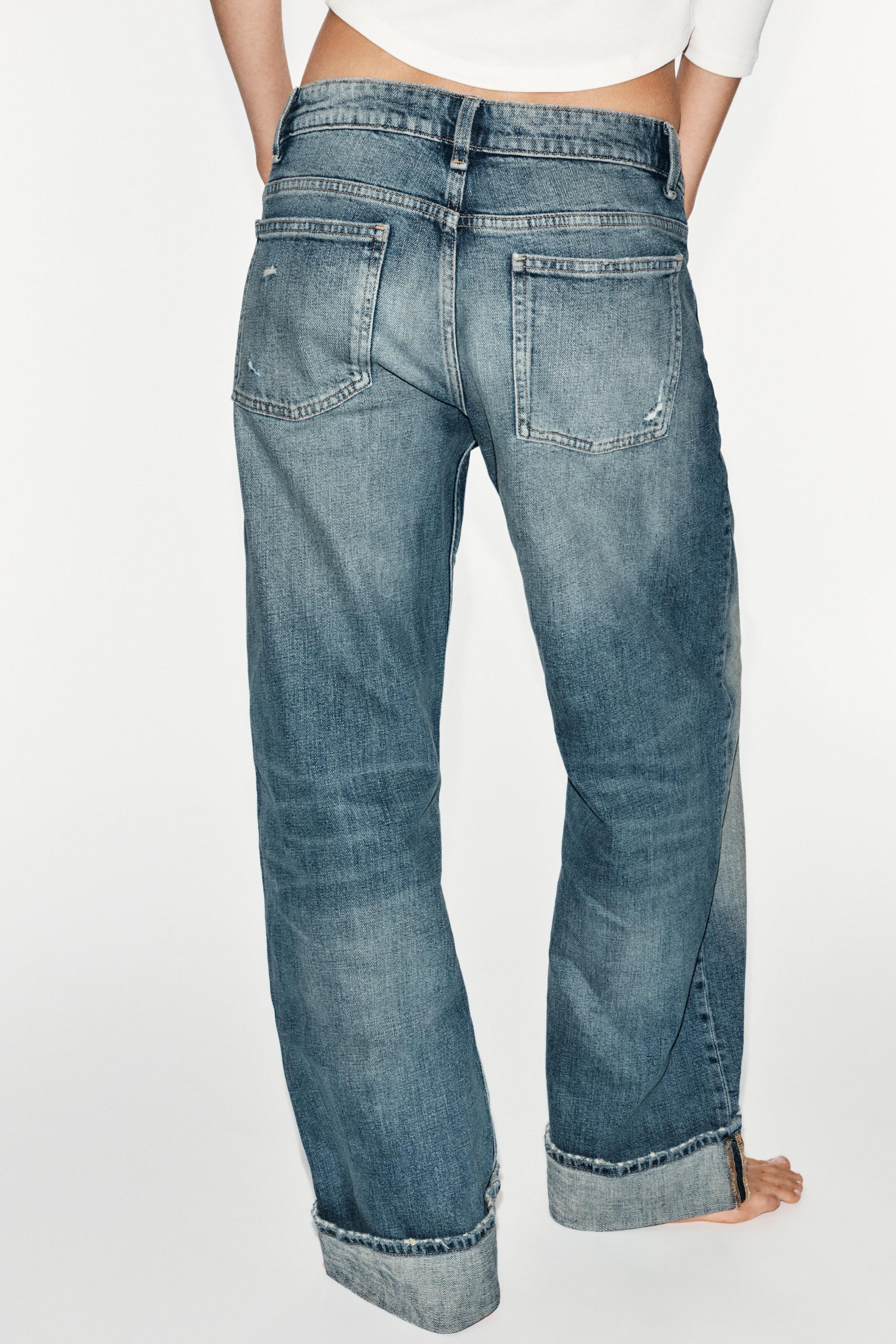 Женские джинсы Zara TRF LOOSE LOW-RISE FOLDED HEM JEANS — фото 6