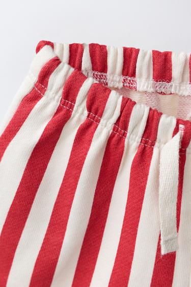 PACK OF TWO PLAIN AND STRIPED BERMUDA SHORTS - White / Red by Zara - Image 3