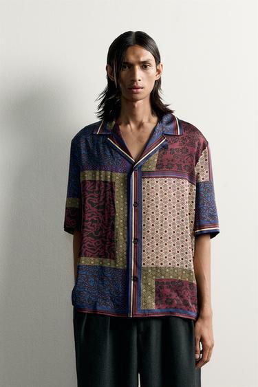 Zara LIMITED EDITION COMBINED PRINT FLOWY SHIRT - Printed