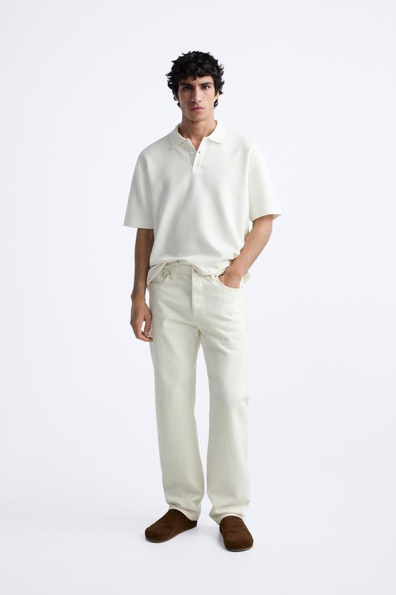 TEXTURED POLO SHIRT - Oyster-white | ZARA United Kingdom