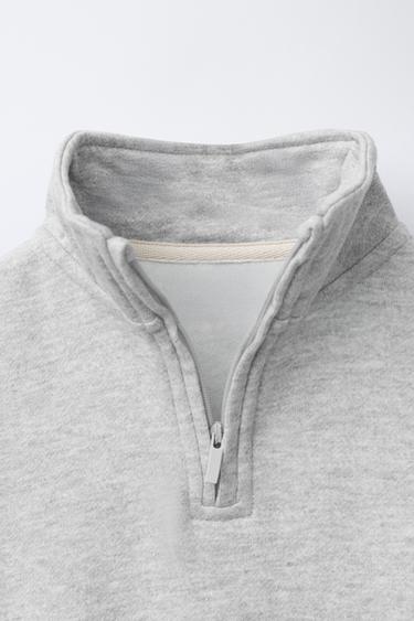 HIGH NECK SWEATSHIRT WITH LABEL - Grey marl by Zara - Image 2