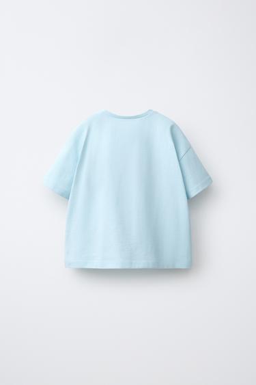 FLORAL APPLIQUÉ T-SHIRT — Light blue 2