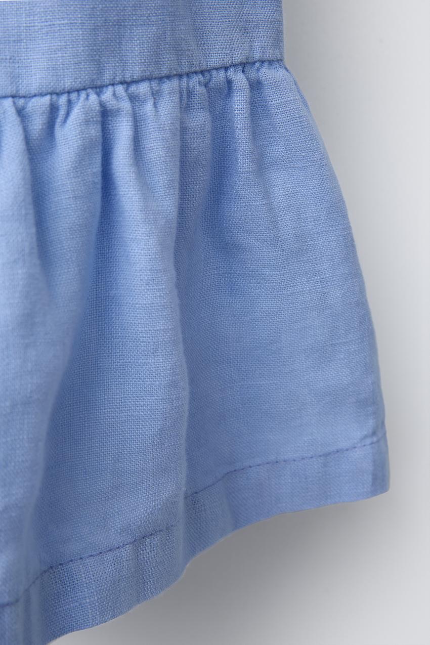 100% LINEN DRESS WITH RUFFLES