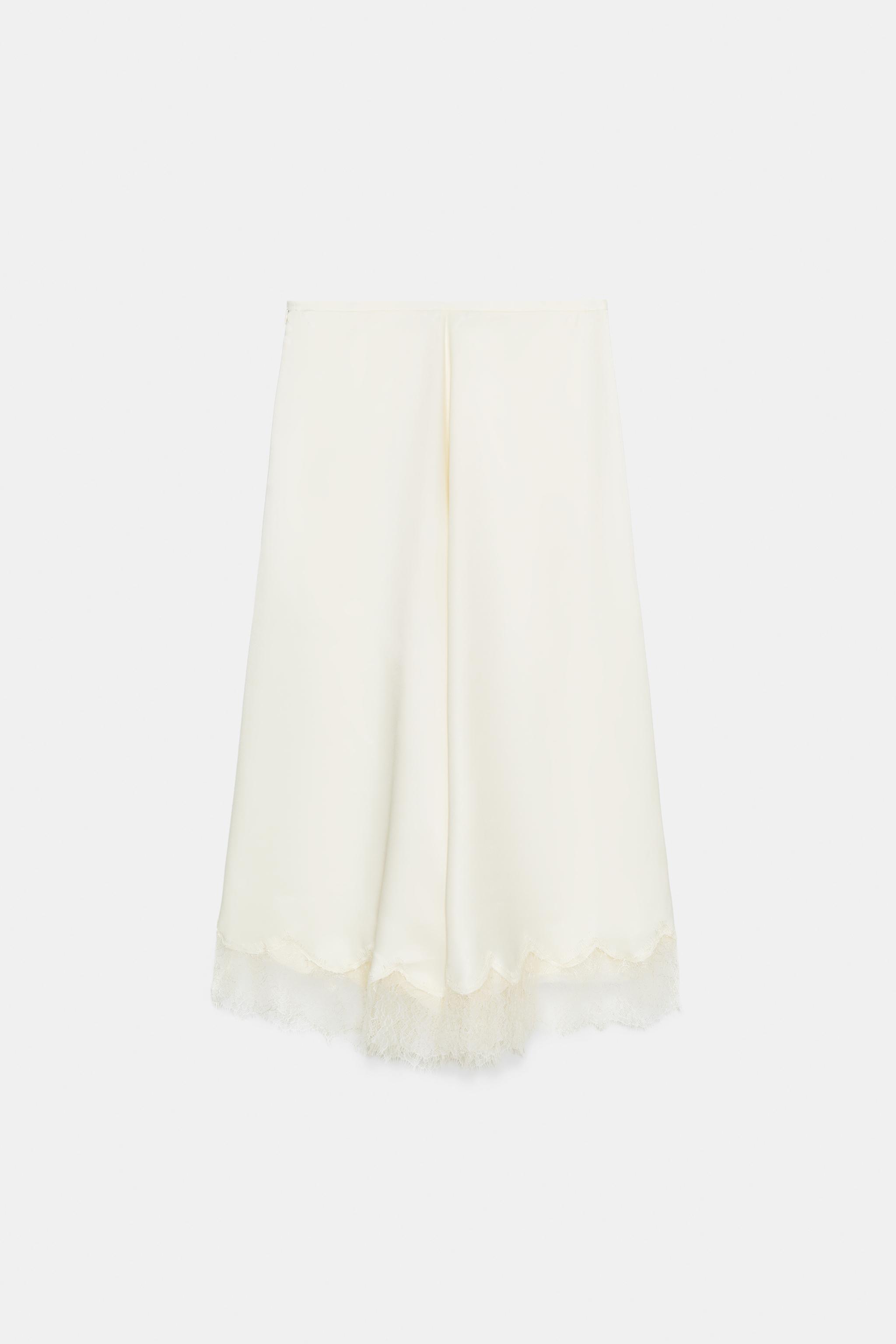 SATIN EFFECT LACE SKIRT ZW COLLECTION