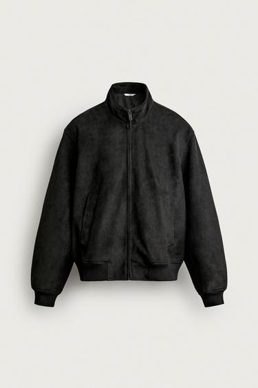 CAZADORA REGULAR FIT EFECTO ANTE - Negro de Zara
