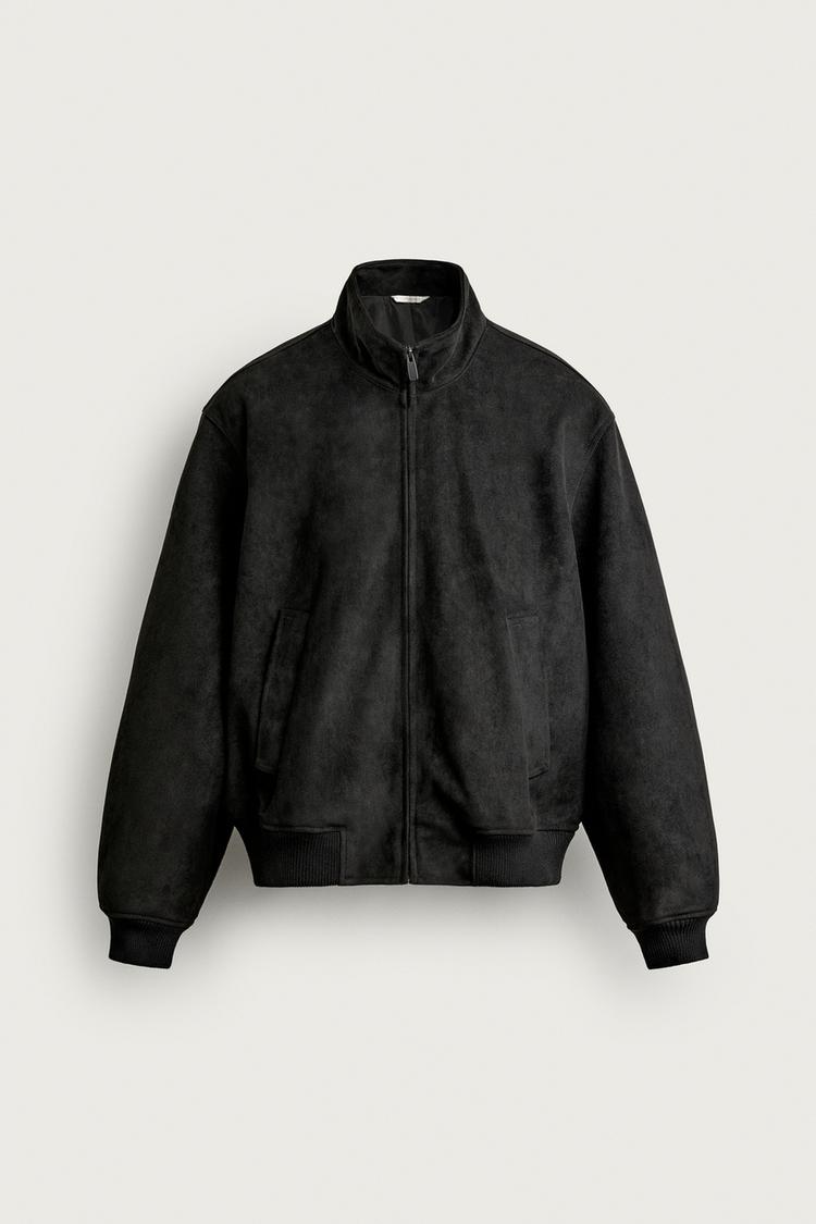 Chaqueta de gamuza sintética de corte regular 5