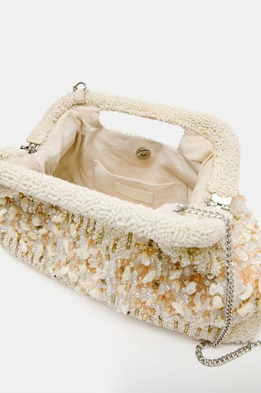 BEADED POUCH BAG - Ecru by Zara - Image 4
