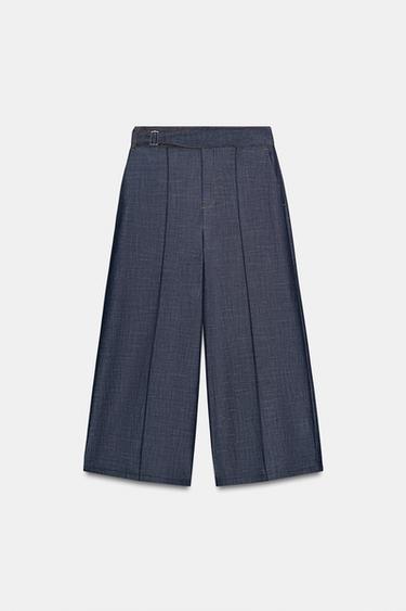 JUPE-CULOTTE À PASSANT - Bleu / Indigo de Zara - Image 0