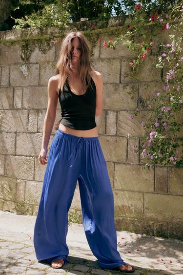 FLOWING PALAZZO TROUSERS - Electric blue by Zara - Image 1