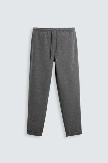 Zara EASY CARE JOGGER WAIST PANTS - Gray