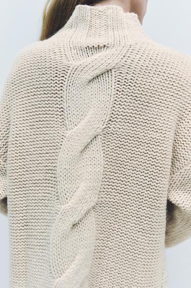 CABLE KNIT SWEATER - Ecru by Zara - Image 3