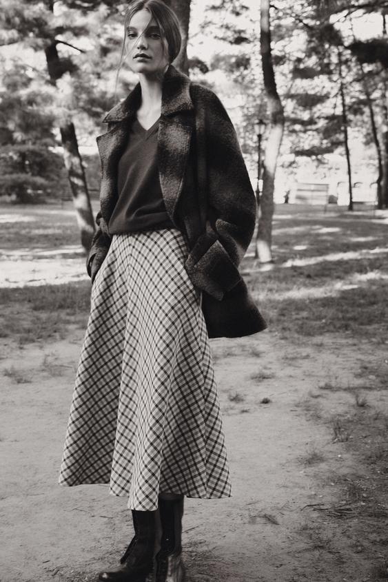 Wool Blend Zara White Winter Coat Women's Wool Coats ZARA Saudi Arabia