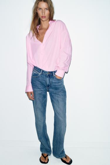 JEAN Z.03 DROIT TAILLE HAUTE LONGUEUR LONGUE - Bleu moyen de Zara