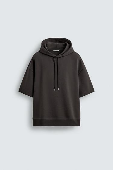 INTERLOCK HOODIE WITH LABEL - Dark brown by Zara - Image 6