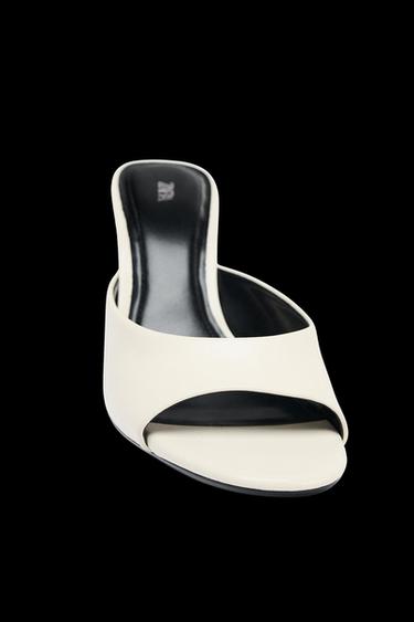 MULE CUÑA TRANSPARENTE PIEL - Blanco Crudo de Zara