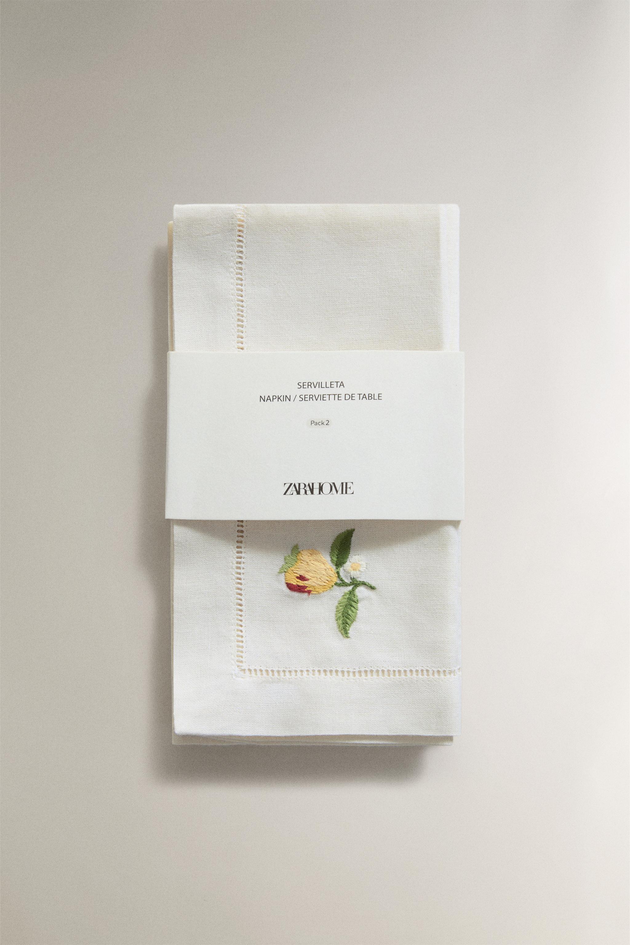 FRUIT EMBROIDERED NAPKINS (PACK OF 2)